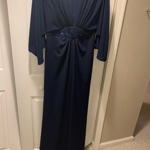 TADASHI OLSEN CREPE BATWING GOWN